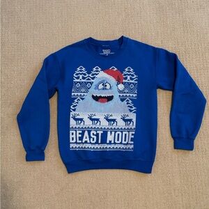 Rudolph The Red Nose Reindeer Abominable Snowman Beast Mode Mens Sweater Small